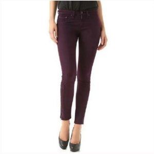 Rag & Bone Burgundy Devi Ankle Zip Skinny Jean Size 25